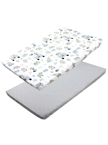 TupTam Baby Kinder Spannbettlaken 2er Pack in graublau