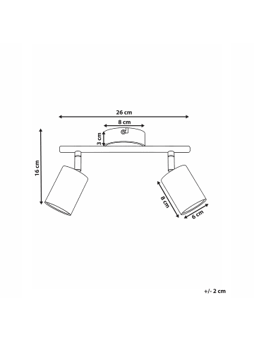 Beliani Deckenleuchten NYANDO in Schwarz - (W) 26 x (H) 16 x (L) 8 cm