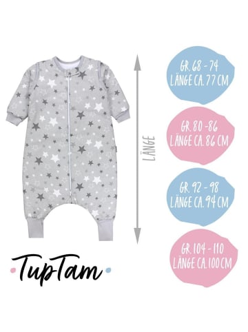 TupTam Winterschlafsack mit Armen Beinen in grau/weiß
