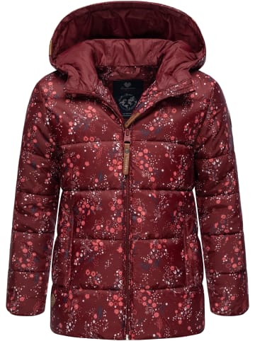 ragwear Steppjacke Roxanka Flowers in Wine Red