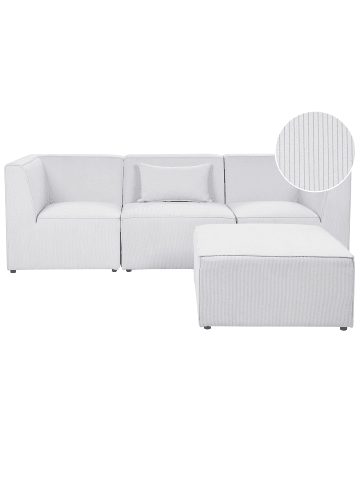 Beliani 3-Sitzer Sofa LEMVIG in Weiß - (W) 250 x (H) 78 x (L) 83 cm