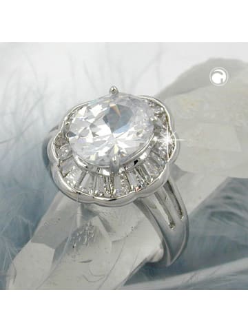 Gallay Ring weißer Zirkonia Ringgröße 60 in silber