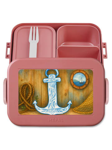Mr. & Mrs. Panda MEPAL Bentobox Anker Blau Design ohne Spruch in Rot Pastell
