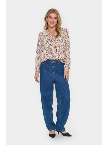 SAINT TROPEZ Langarm-Bluse GazelSZ Gerade Passform in Fog Windswept Leaves