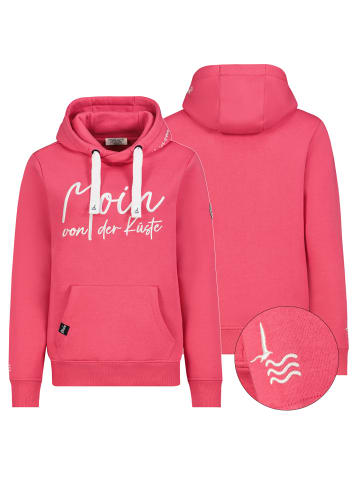 Eight2Nine Kapuzenpullover Kängurutasche Rippbündchen in Pink
