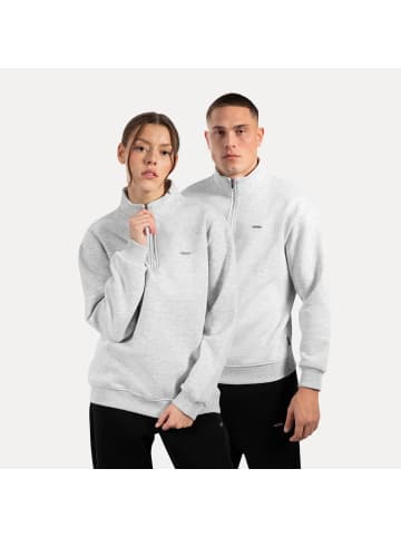 SMILODOX Half Zip Sweatshirt Jago in Grau Melange