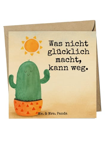 Mr. & Mrs. Panda Deluxe Karte Kaktus Sonne Design mit Spruch in Weiß