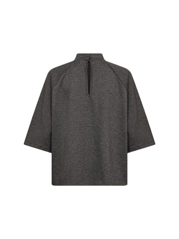 soyaconcept SC-HEIKA 1 Bluse mit hohem Kragen und Strukturdruck in Phantom Melange