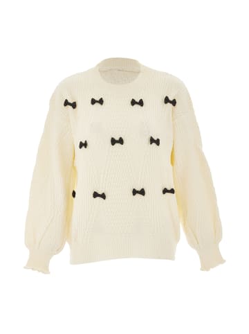 Swirly Damen Strickpullover in Wollweiss