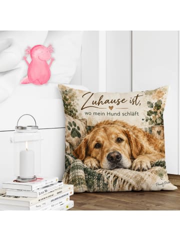 Mr. & Mrs. Panda Kissen 40x40 Hund Gemütlich Design mit Spruch in Weiß
