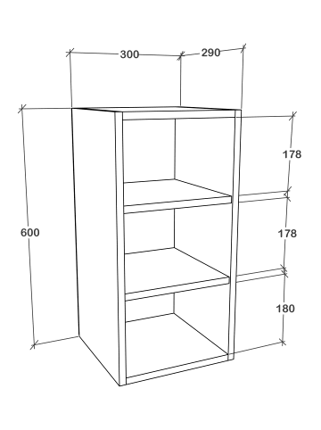 VCM  Wandregal 30 cm Hängeschrank Küche Esilo in Weiß