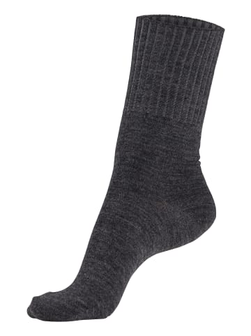 LAVANA basic Umschlagsocken in 2x anthrazit meliert, 1x grau meliert