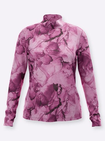 creation L Druck-Shirt in malve-dunkelblau-bedruckt