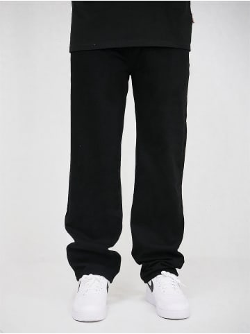 DADA Baggy Denim Loose Fit Jeans mit Coin Logo Print in Schwarz