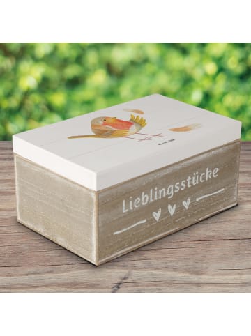 Mr. & Mrs. Panda Aufbewahrungsbox Rotkehlchen Federn ohne Spruch in Weiß