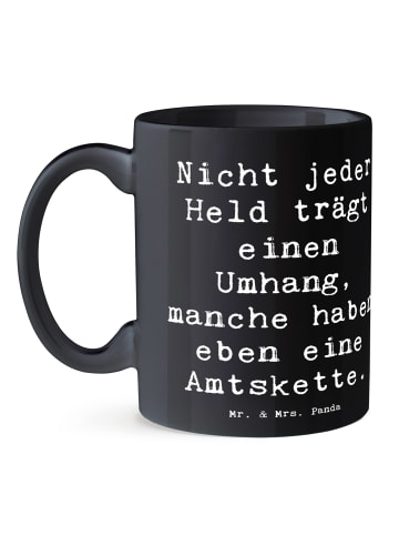 Mr. & Mrs. Panda Tasse Spruch Bürgermeister Held mit Spruch in Schwarz