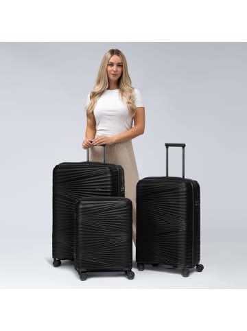 Pactastic Collection 02 THE THREE SET 4 Rollen Kofferset 3-teilig black metallic