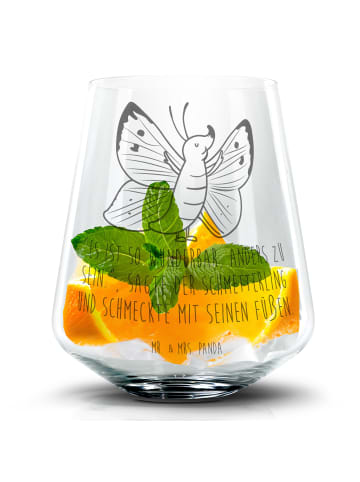 Mr. & Mrs. Panda Tumbler Schmetterling Zitronenfalter mit Spruch in Transparent