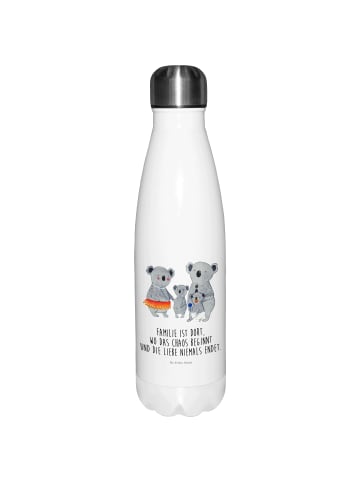 Mr. & Mrs. Panda Trinkflasche Koala Familie mit Spruch in Weiß
