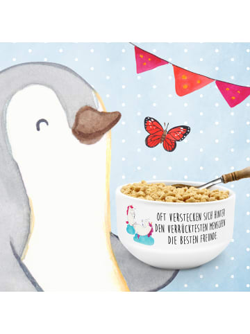 Mr. & Mrs. Panda Müslischale Einhorn Sekt mit Spruch in Weiß