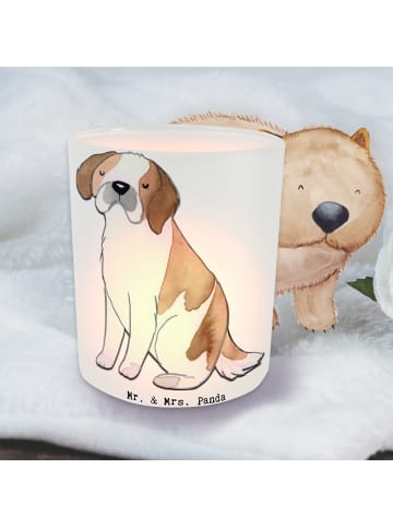 Mr. & Mrs. Panda Teelicht Glas Saint Bernard Lebensretter ohne S... in Transparent