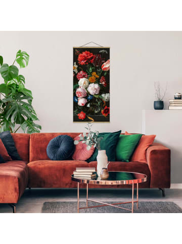 WALLART Stoffbild - Jan D. de Heem - Stillleben mit Blumen in Glasvase in Bunt