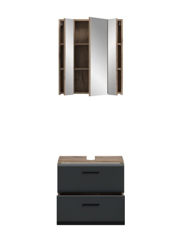 ebuy24 Badmöbelset Ice (2-teilig) Schwarz 60 x 30 cm