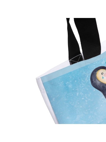 Mr. & Mrs. Panda Tasche Pinguin Lachen mit Spruch in Eisblau