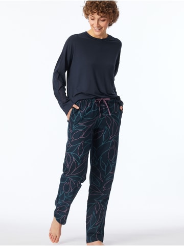 Schiesser Pyjamahose Mix & Relax in dunkelblau, lila