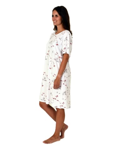 NORMANN Pflegenachthemd kurzarm mit Bindeverschluss - 86478 in rosa