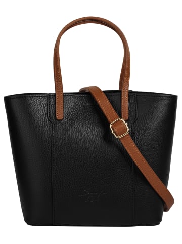 Samantha Look Handtasche echt Leder in schwarz