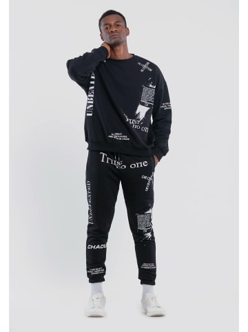 Tom Barron Jogginganzug mit Schriftzügen in black