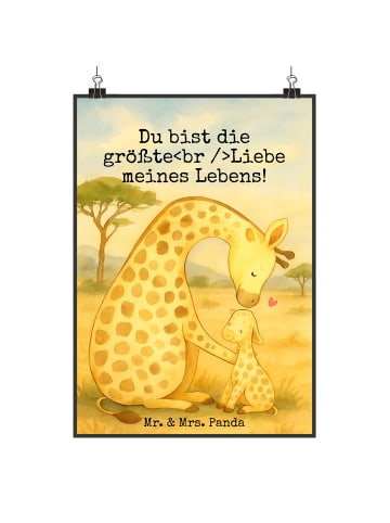 Mr. & Mrs. Panda Poster Giraffe Kind Design mit Spruch in Weiß