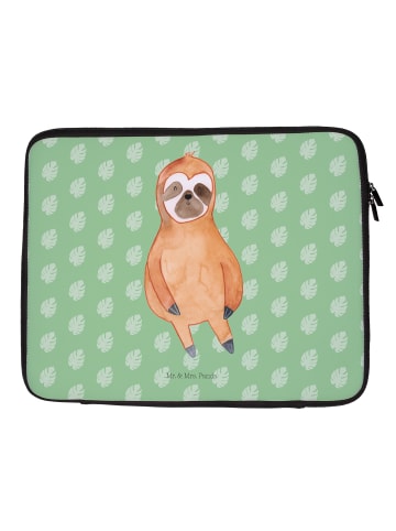 Mr. & Mrs. Panda Laptophülle Faultier Zufrieden ohne Spruch in Tropengrün
