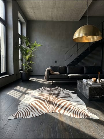 KADIMA DESIGN Teppich Flachgewebe Waschbar Tigerfell Imitat GASTEIN OEKO-TEX in Braun