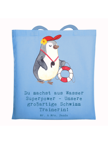 Mr. & Mrs. Panda Tragetasche Superpower Schwimmen Trainerin mit ... in Sky Blue
