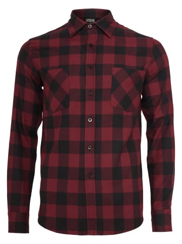 Urban Classics Flanell-Hemden in blk/burgundy