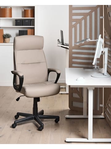 Beliani Bürostuhl GURU in Beige/Schwarz - (W) 65 x (H) 114 x (L) 73 cm