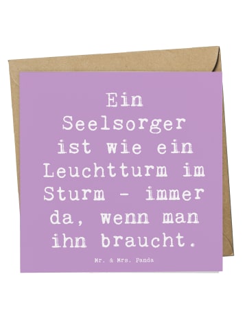 Mr. & Mrs. Panda Einladungskarte Spruch Seelsorger Leuchtturm mi... in Lavendeltraum