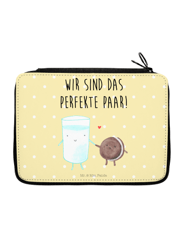 Mr. & Mrs. Panda Federmappe Milch Keks mit Spruch in Gelb Pastell