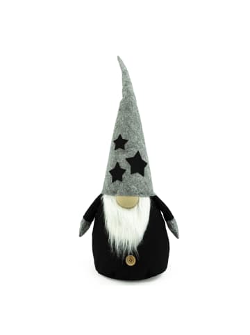 MARELIDA Weihnachtsfigur Wichtel Ron mit biegsamer Mütze H: 81cm in grau, schwarz