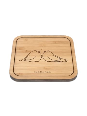 Mr. & Mrs. Panda Glasuntersetzer Turteltauben Liebe ohne Spruch in Transparent