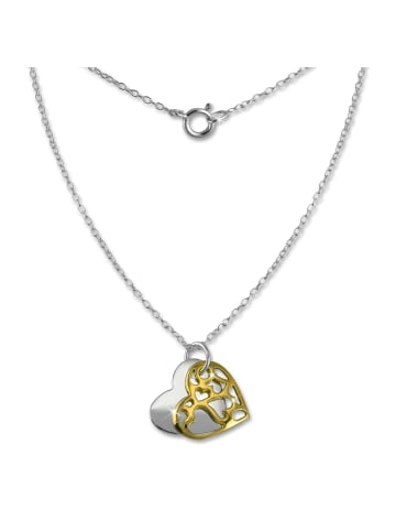 SilberDream Halskette Silber 925 Sterling Silber vergoldet (Rosegold 585) ca. 45cm Erbskette