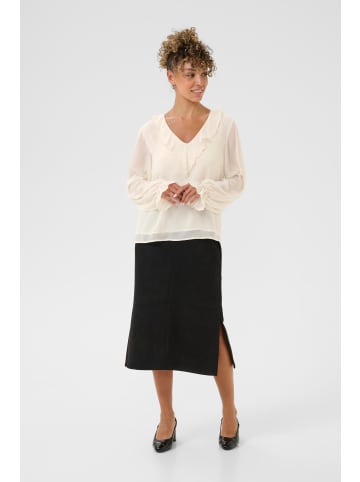 Cream Langarm-Bluse CRFlake Regular fit in Whisper White