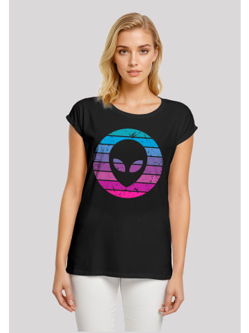 F4NT4STIC Extended Shoulder T-Shirt Alien Kopf in schwarz