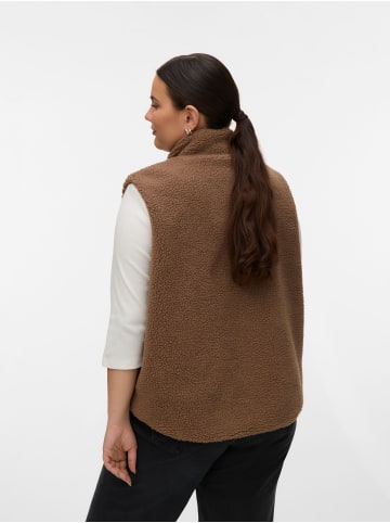 Vero Moda Teddyfell Weste in Fossil