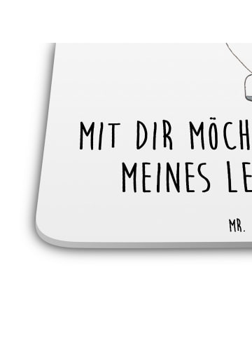 Mr. & Mrs. Panda Glasuntersetzer Einhorn Blume mit Spruch in Weiß