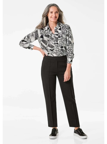 GOLDNER Elegante Jerseyhose mit Biese in schwarz