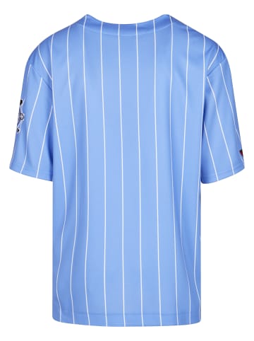 FUBU Mesh Tees in light blue/white