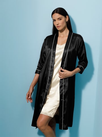creation L Morgenmantel in schwarz-ecru